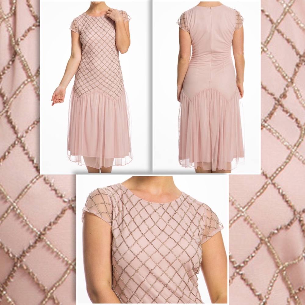 NWT 20’s ALEXA BLUSH EMBELLISHED EVENING DRESS • - Picture 2 of 6